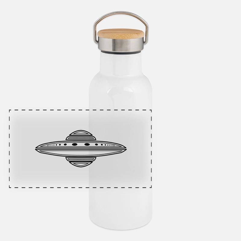 ufo design weltall Panoramic Thermal Bottle with Bamboo Lid