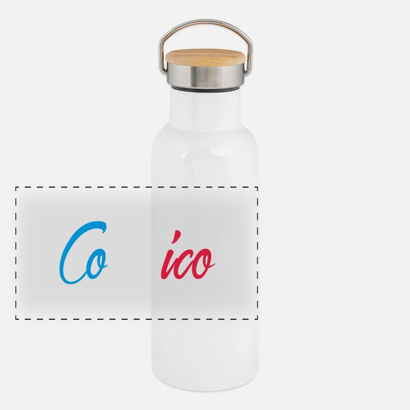 Cocorico Gourde isotherme avec bouchon en bambou