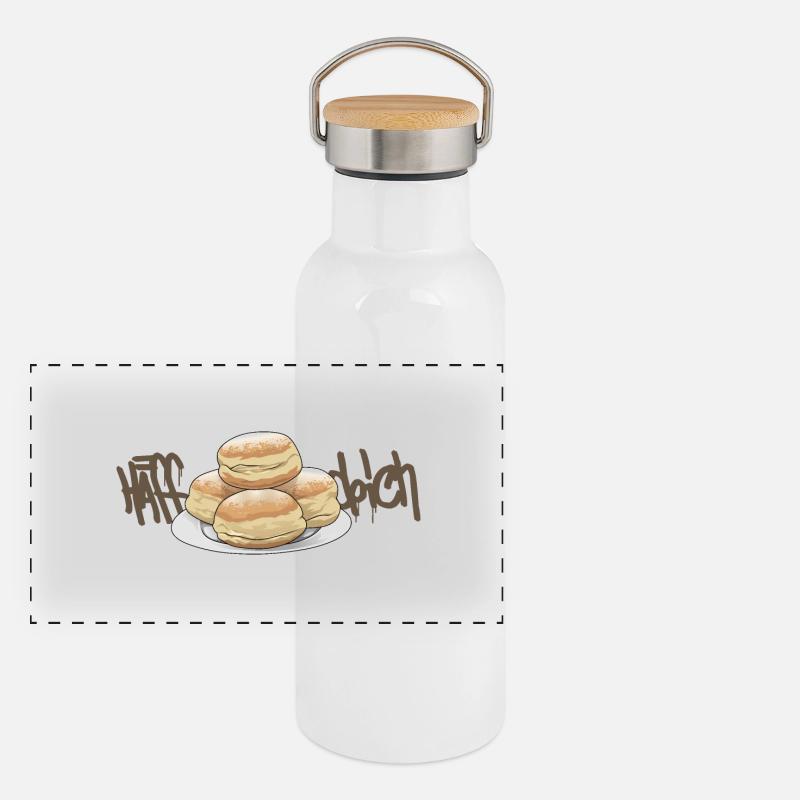 Yeast dough // doughnuts // illustration Panoramic Thermal Bottle with Bamboo Lid