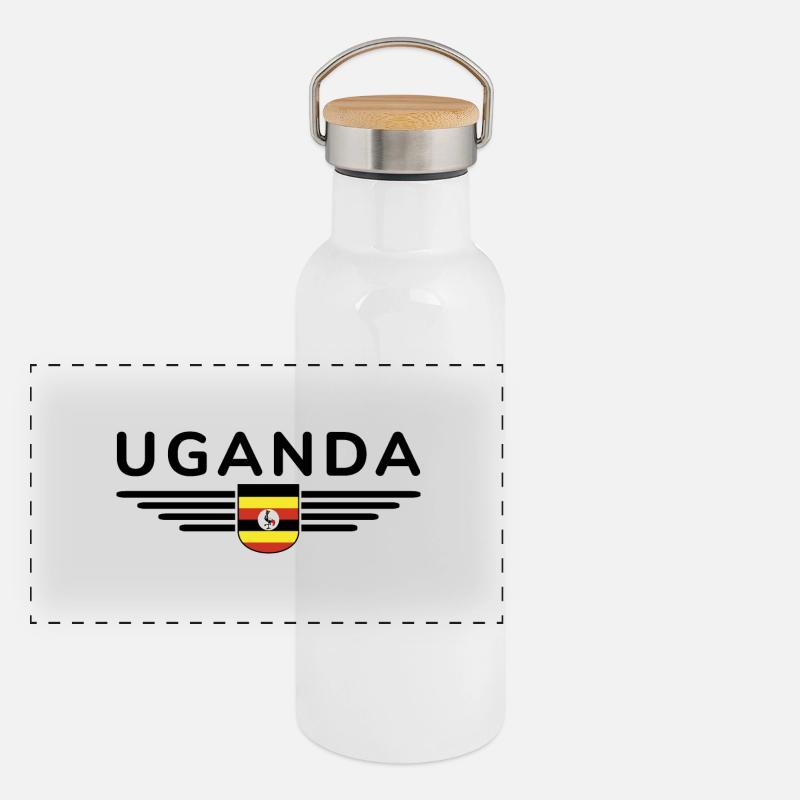 T-shirt de l’Ouganda pour les explorateurs Gourde isotherme avec bouchon en bambou