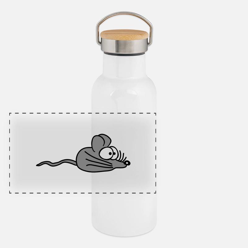 souris souris mignon petit rat rongeur amical Gourde isotherme avec bouchon en bambou