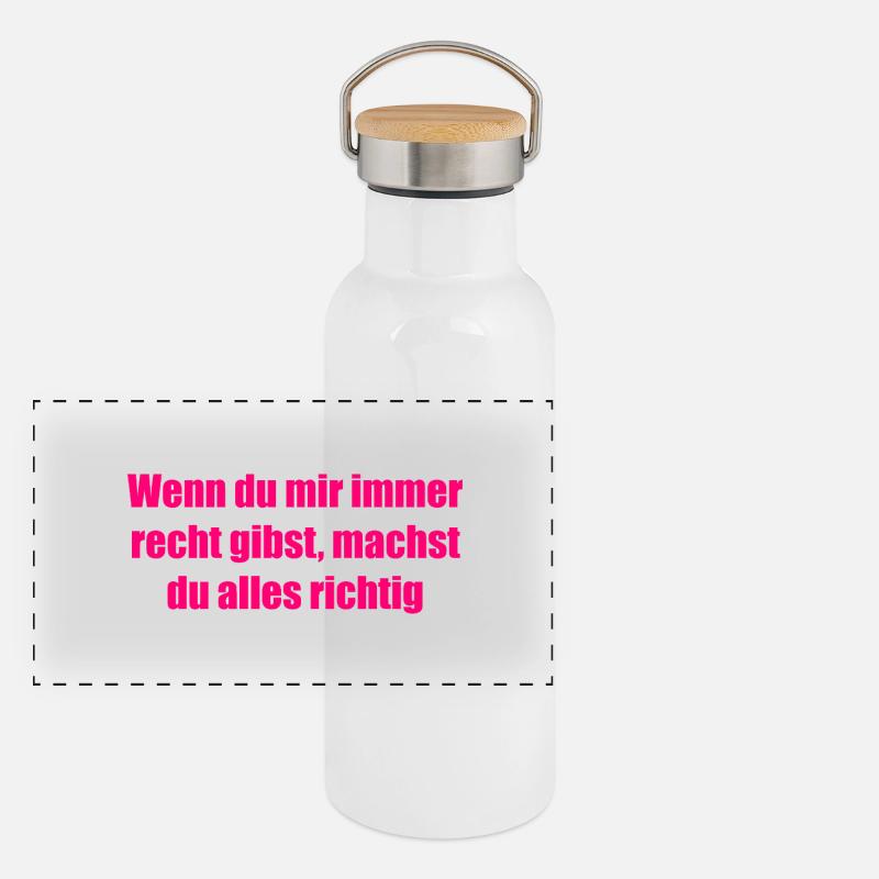 lustiger Spruch Panorama Thermosflasche mit Bambusdeckel