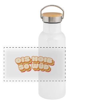 ois hoib so wued - Gourde isotherme avec bouchon en bambou - blanc - Devant
