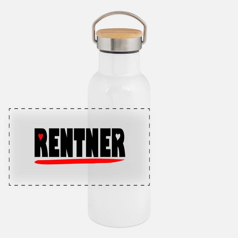 endlich Rentner Panorama Thermosflasche mit Bambusdeckel
