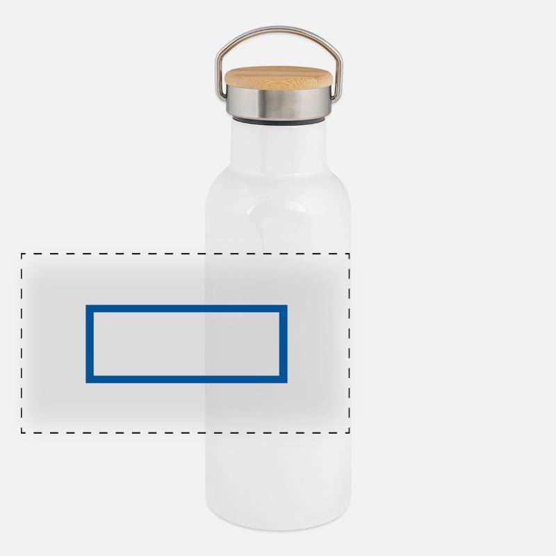 Croquis Rectangle Gourde isotherme avec bouchon en bambou