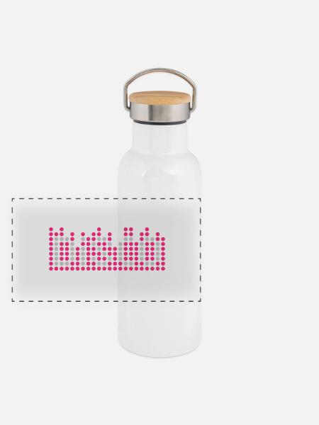 disco 2c equalizer FR - Gourde isotherme avec bouchon en bambou - blanc - Devant