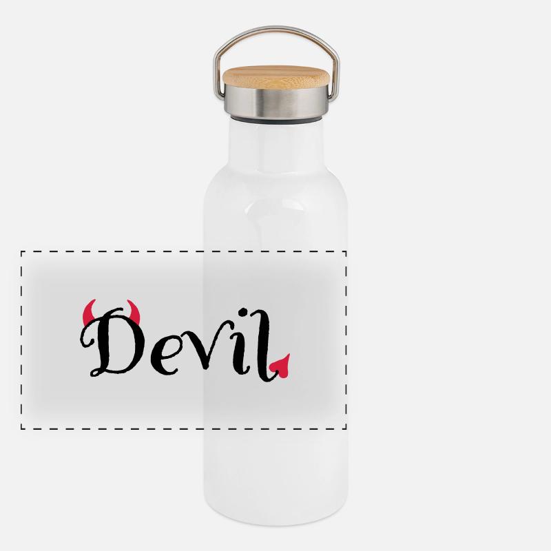 Devil Panorama Thermosflasche mit Bambusdeckel