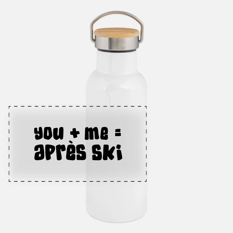 Vous + Je = Apres Ski Gourde isotherme avec bouchon en bambou