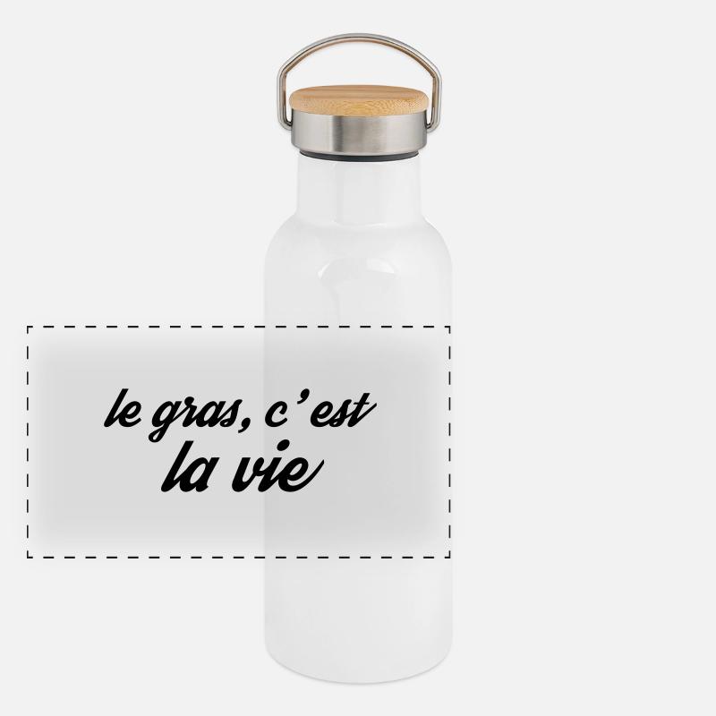 le gras la vie Gourde isotherme avec bouchon en bambou