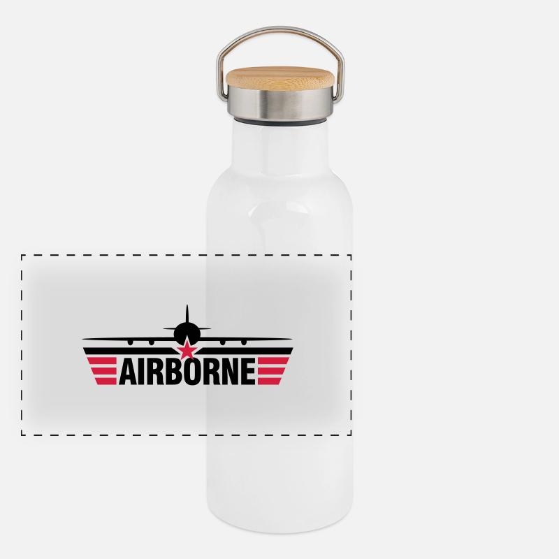AIRBORNE Panoramic Thermal Bottle with Bamboo Lid