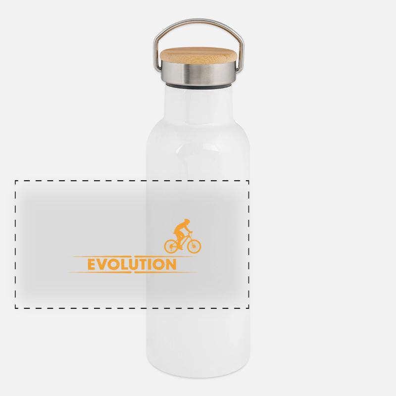 Evolution de vélo de montagne - orange/blanc Gourde isotherme avec bouchon en bambou