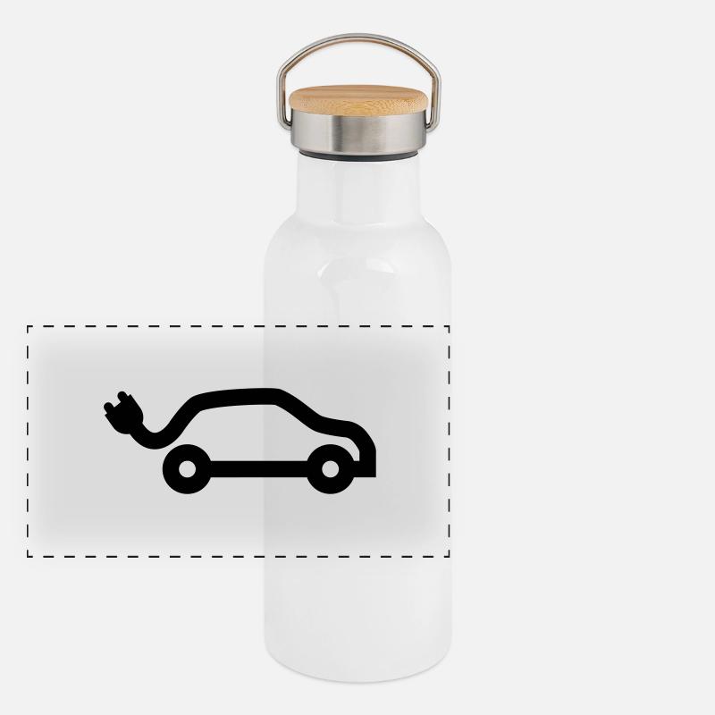 E-Car Panorama Thermosflasche mit Bambusdeckel