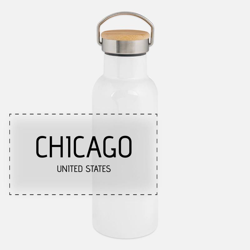 Chicago Gourde isotherme avec bouchon en bambou