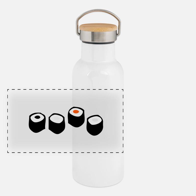 Sushi Rolls Panorama Thermosflasche mit Bambusdeckel