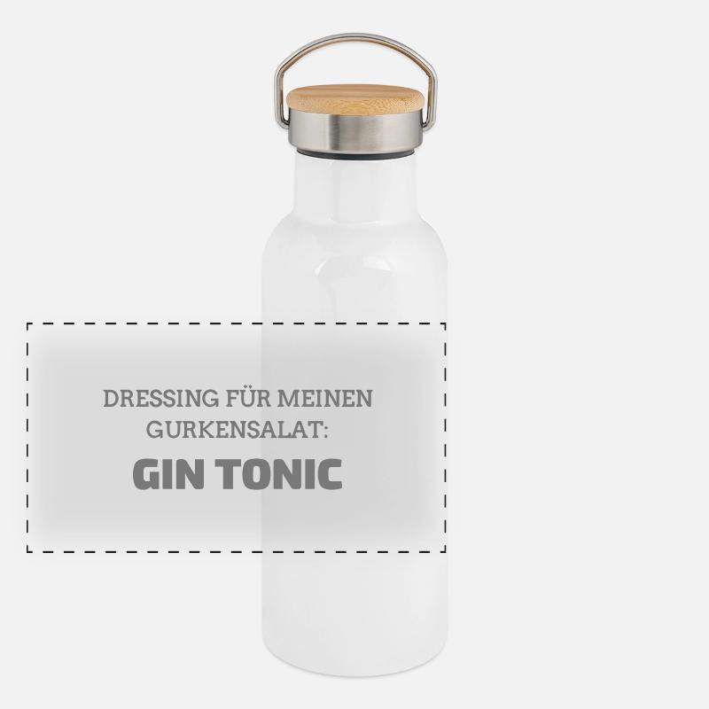 Gin tonic tshirt Panorama Thermosflasche mit Bambusdeckel