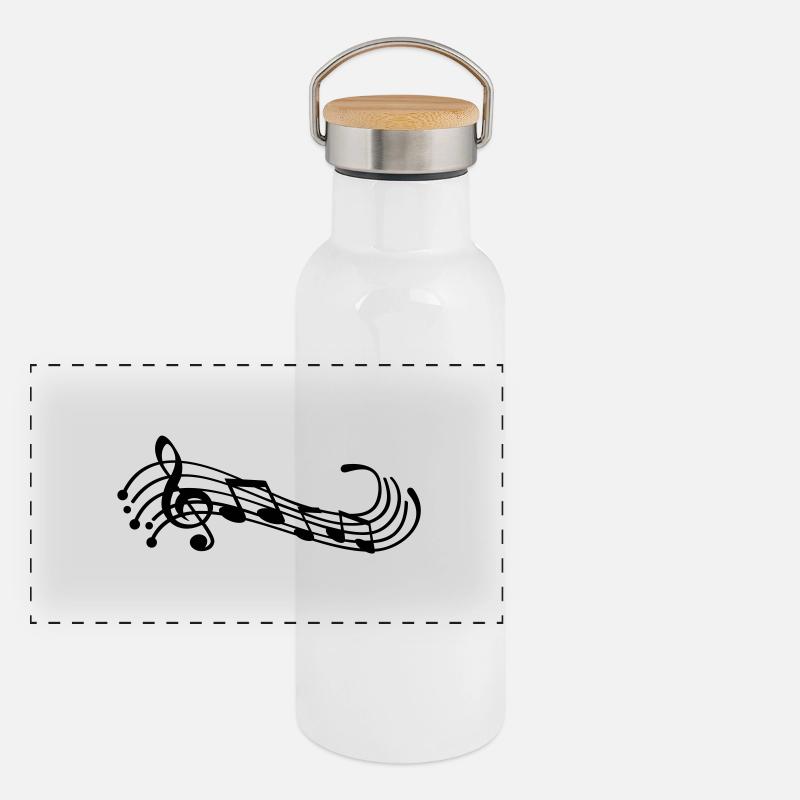 music_notes__f1 Gourde isotherme avec bouchon en bambou