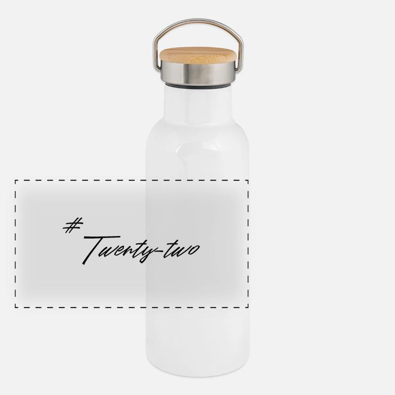 twenty two - Geburtstag - 22 Birthday - Geschenk Panorama Thermosflasche mit Bambusdeckel