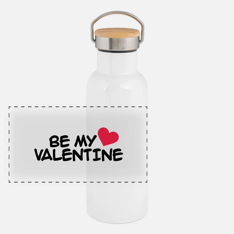 Valentinstag Panorama Thermosflasche mit Bambusdeckel