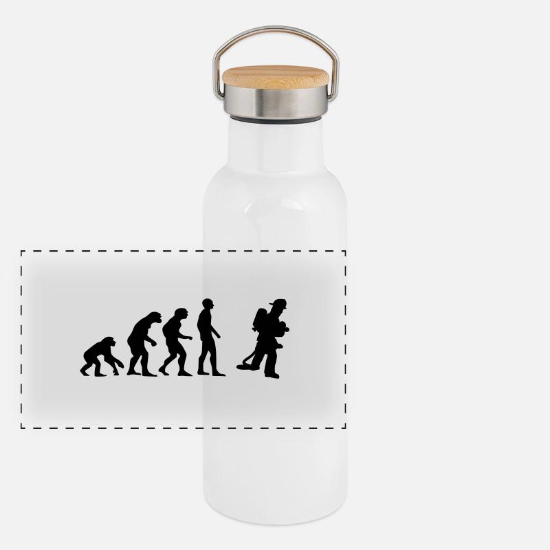 pompier evolution Gourde isotherme avec bouchon en bambou