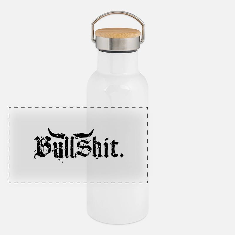 Bullshit Panorama Thermosflasche mit Bambusdeckel