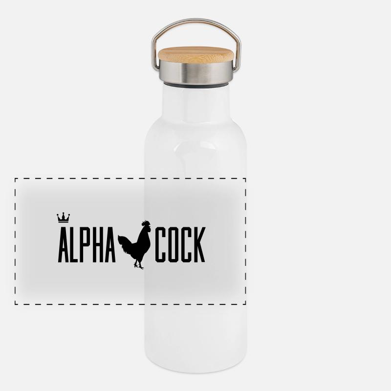 hahn alpha cock Panorama Thermosflasche mit Bambusdeckel