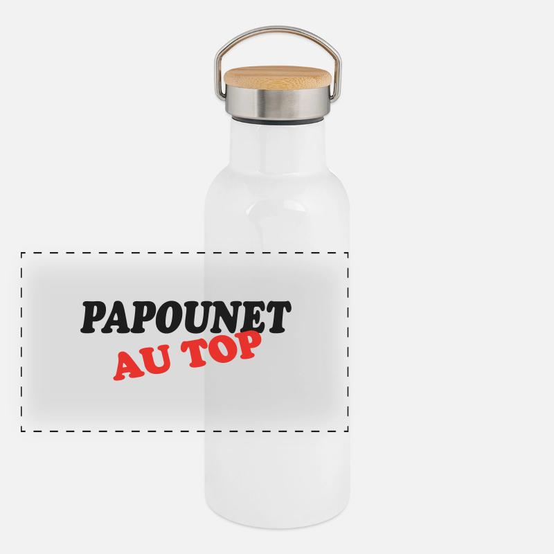 PAPUUNET AN DER SPITZE Panorama Thermosflasche mit Bambusdeckel