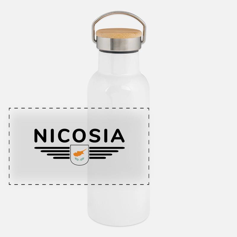 Nicosia Design – Capitale de Chypre Gourde isotherme avec bouchon en bambou