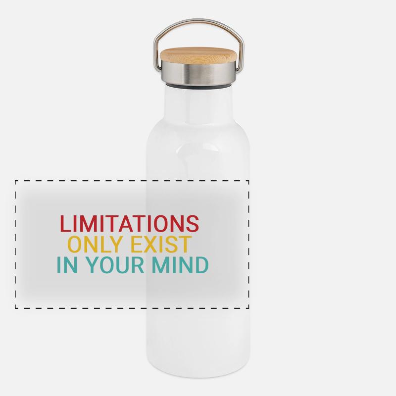 Limitations only exist in your mind Panoramic Thermal Bottle with Bamboo Lid