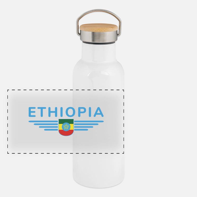 Ethiopia Design – Pride and Culture Panoramic Thermal Bottle with Bamboo Lid