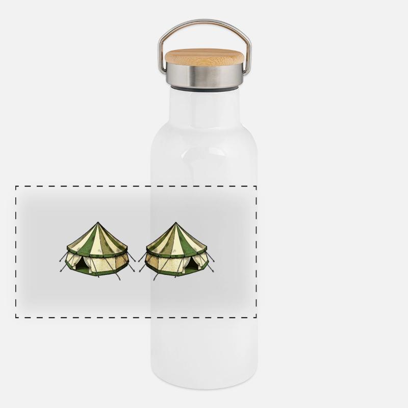 zelt 2 Panorama Thermosflasche mit Bambusdeckel