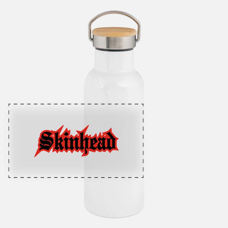 Working Class Skinhead Oi! Antiracist Bootboys My Gourde isotherme avec bouchon en bambou
