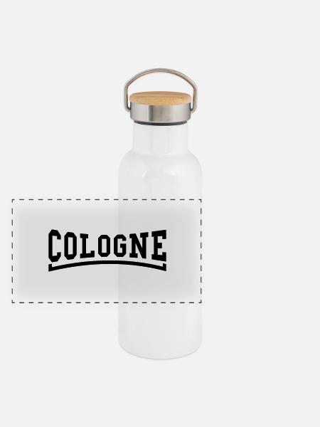 Cologne College - Panorama Thermosflasche mit Bambusdeckel - Weiß - Vorne