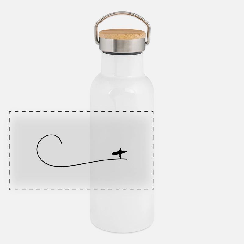 Attrapez la vague Gourde isotherme avec bouchon en bambou