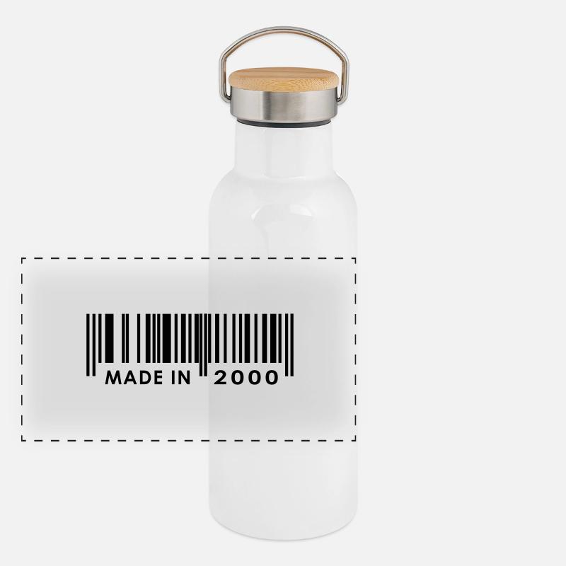 Geburtstag 2000 Panorama Thermosflasche mit Bambusdeckel
