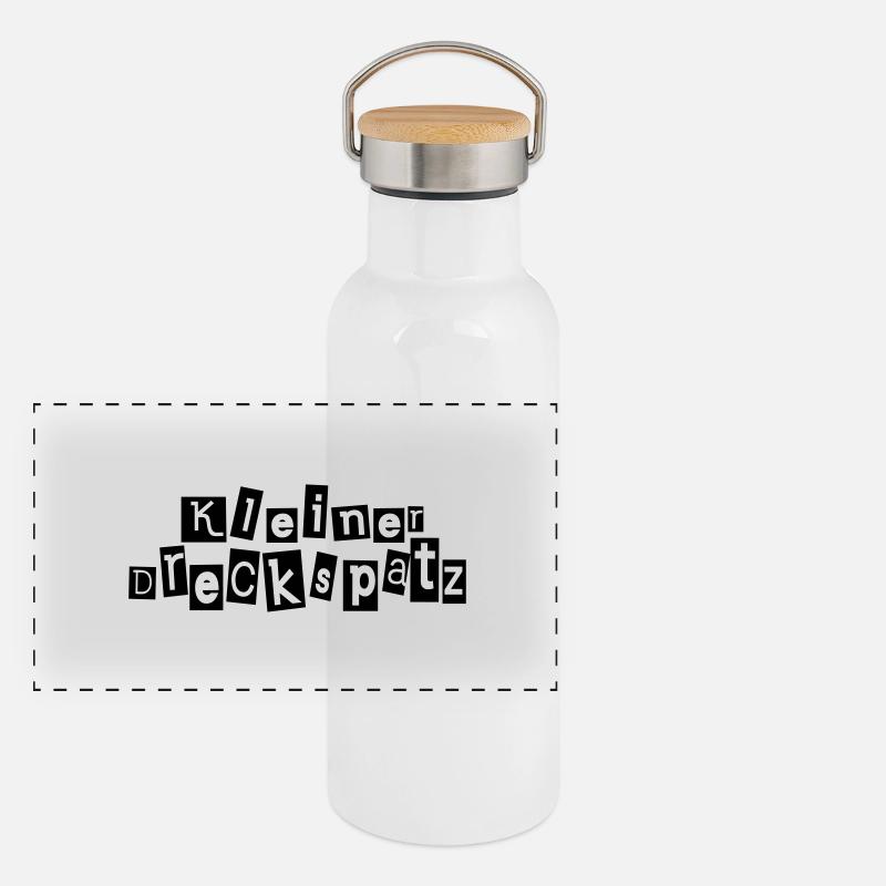 Kleiner Dreckspatz Panorama Thermosflasche mit Bambusdeckel