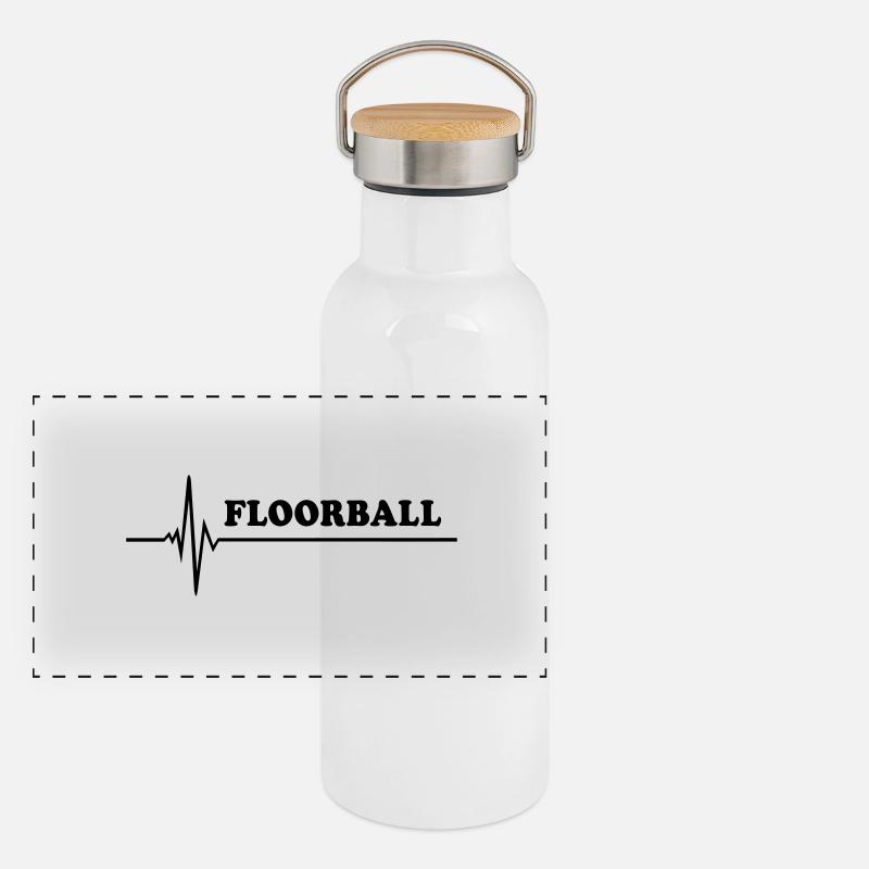 Floorball Panorama Thermosflasche mit Bambusdeckel