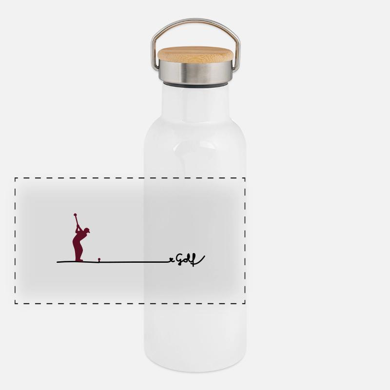 love golf Panorama Thermosflasche mit Bambusdeckel
