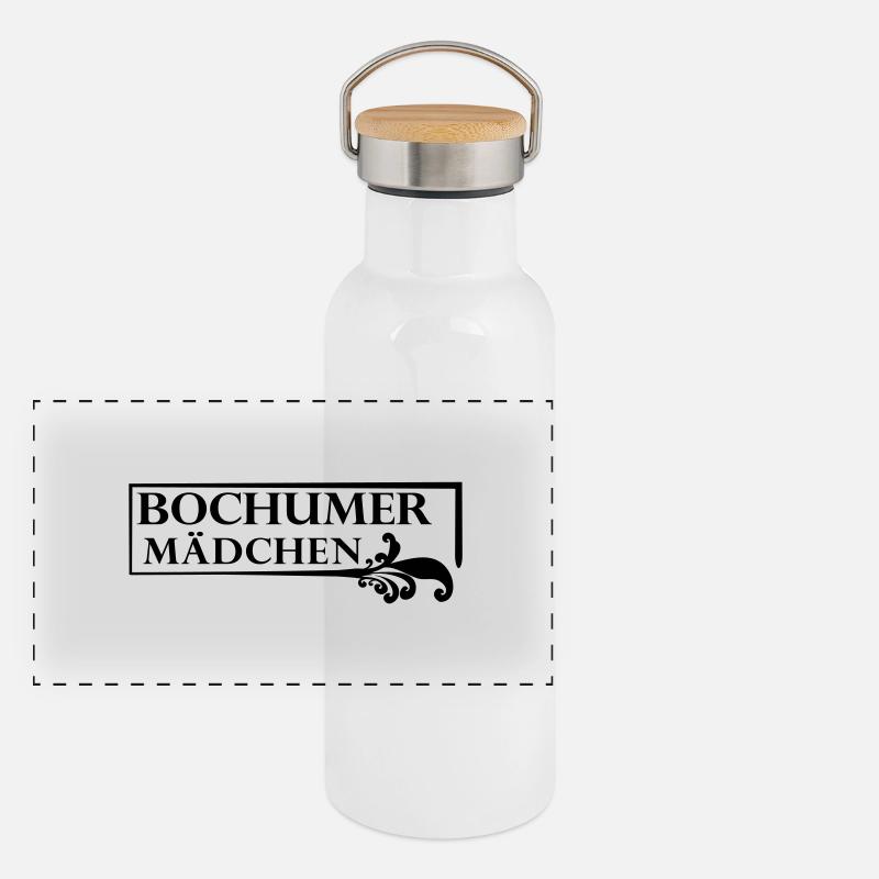 Bochumer Mädchen Panorama Thermosflasche mit Bambusdeckel