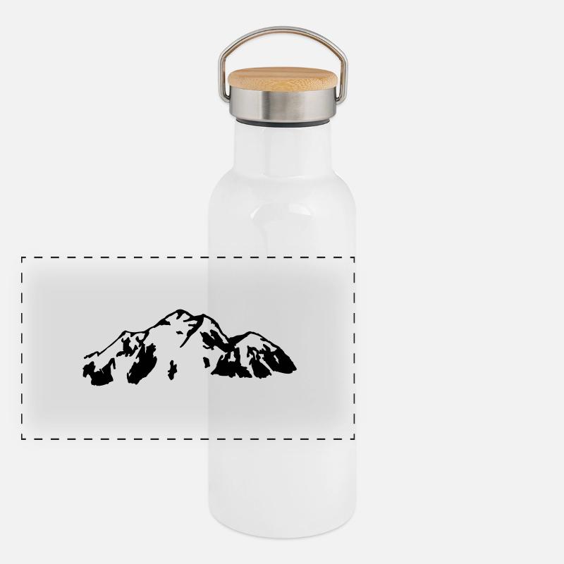 Berg Panorama Thermosflasche mit Bambusdeckel