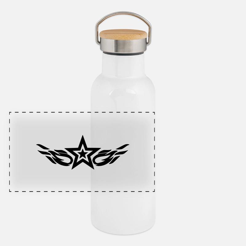 Burning Star Panorama Thermosflasche mit Bambusdeckel