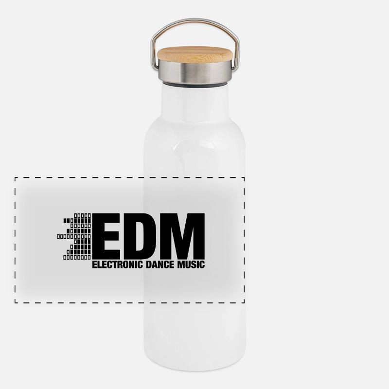 ELECTRO,DUBSTEP,EDM,MUSIC,DANCE,ELECTRONIC,MINIMAL Panoramic Thermal Bottle with Bamboo Lid