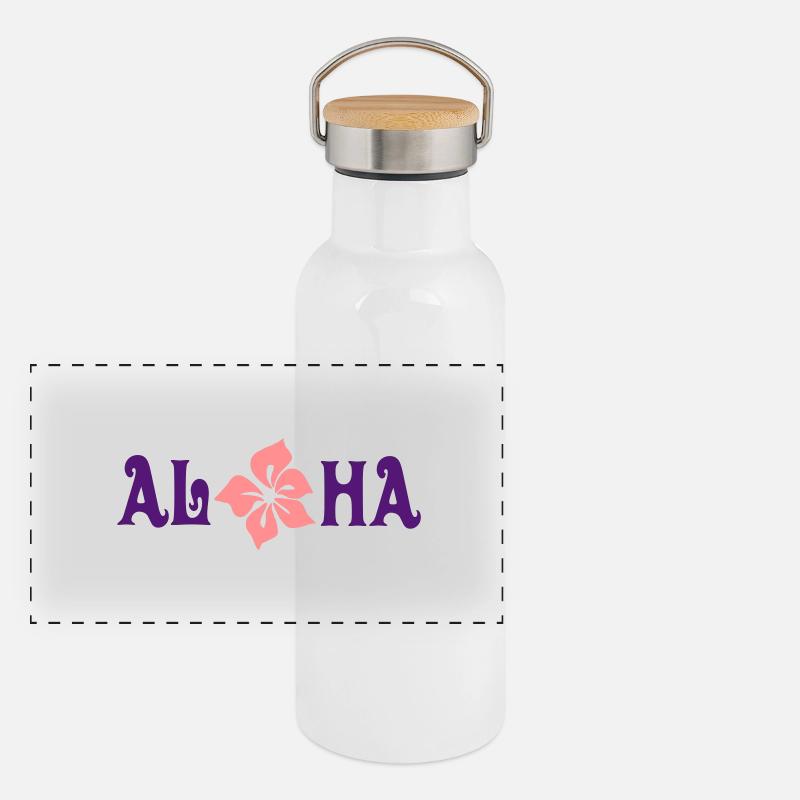 aloha Gourde isotherme avec bouchon en bambou