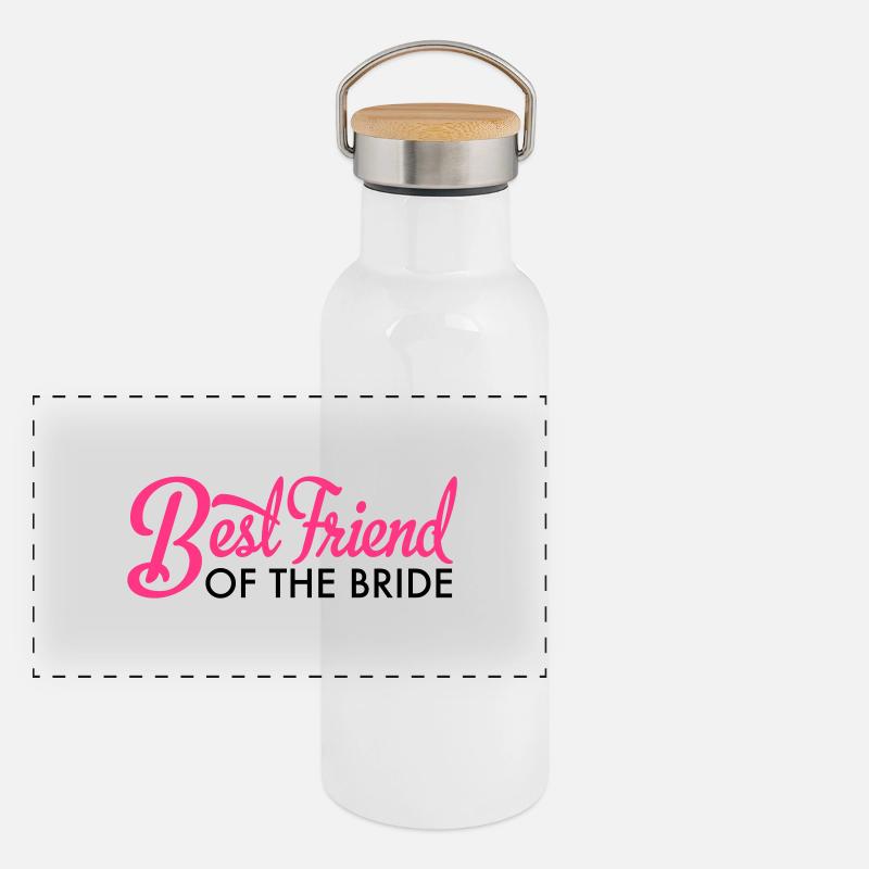 jeune mariée Gourde isotherme avec bouchon en bambou