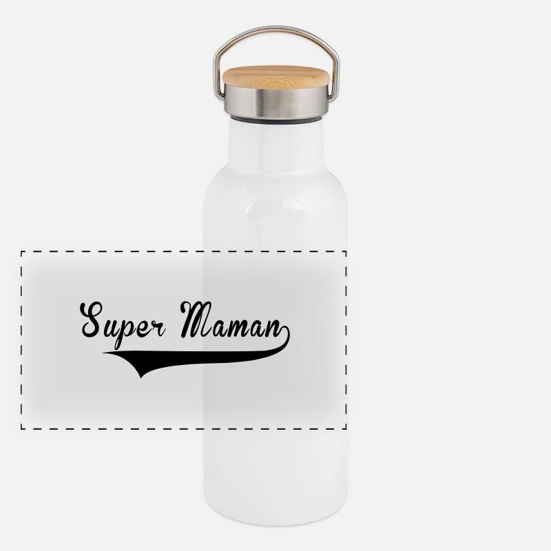 Supermaman Panorama Thermosflasche mit Bambusdeckel