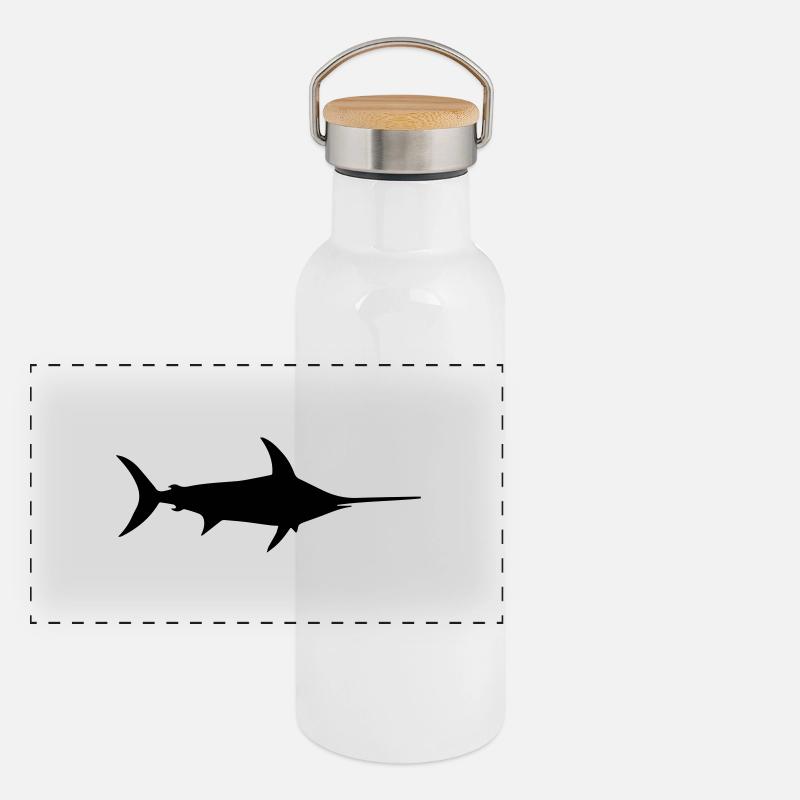 Espadon poisson océan dauphin Gourde isotherme avec bouchon en bambou