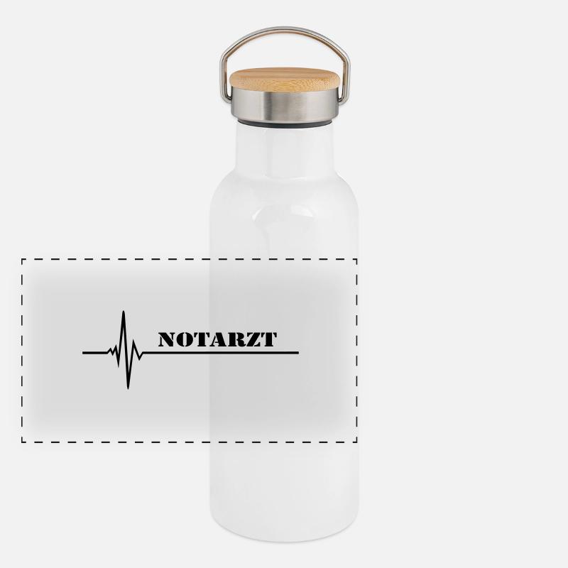 Notarzt Panorama Thermosflasche mit Bambusdeckel