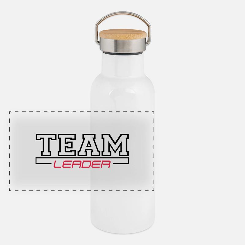 team leader - Thermos con coperchio in bambù - bianco