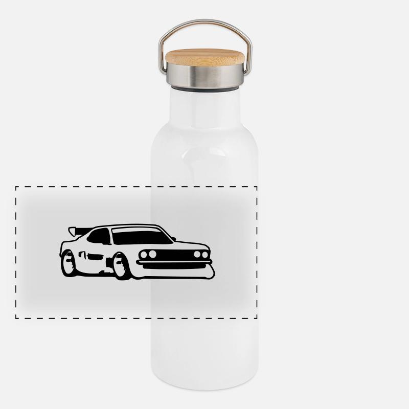 Rennauto Tuning Car Panorama Thermosflasche mit Bambusdeckel