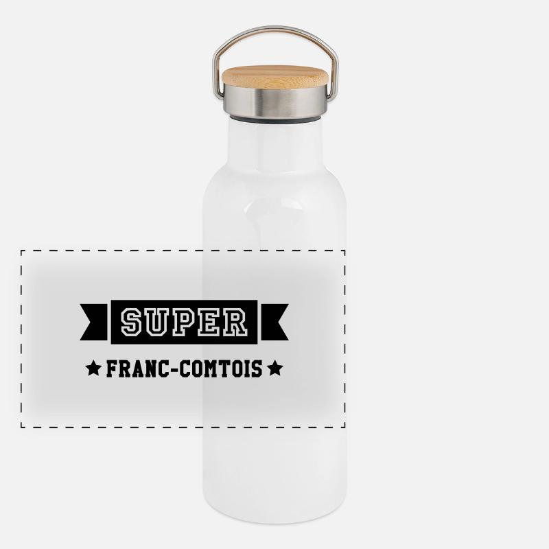 Franche-comté / Franc-Comtois / Franc-Comtoise Gourde isotherme avec bouchon en bambou