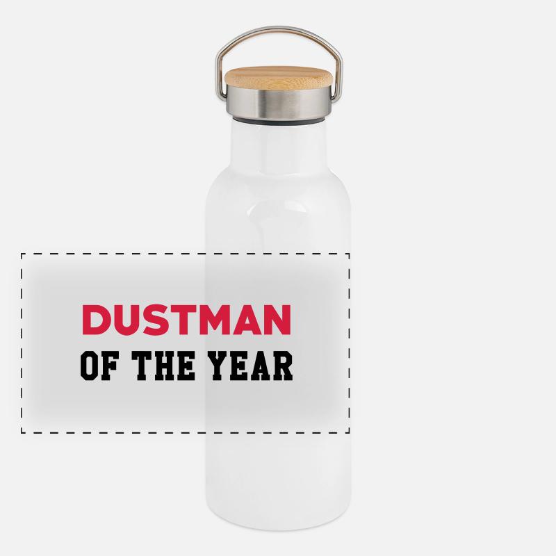 Müllmann / Müllarbeiter / Müllwerker / Müllabfuhr Panorama Thermosflasche mit Bambusdeckel